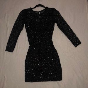 Sheer studded mesh dress